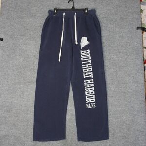 Pro Weave Boothbay Harbor Sweatpants Mens M Navy Blue Maine Graphic Joggers